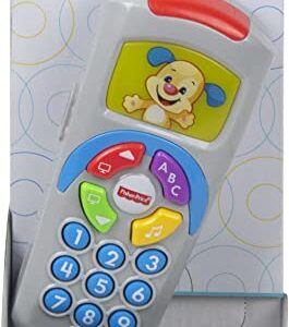 Fisher-Price Laugh & Learn Baby Learning Toy Puppy’S Remote Pretend Tv Control With Music And Lights For Ages 6+ Months