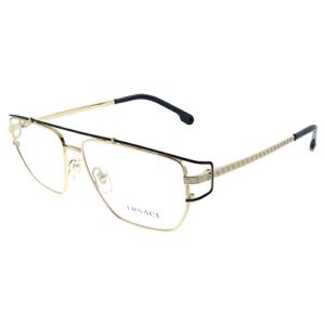versace ve 1257 1436 gold metal hexagonal eyeglasses 55mm