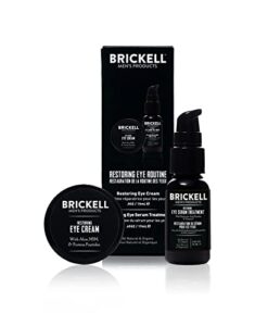 brickell men’s restoring eye routine for men, eye serum and eye cream for men, natural and organic, unscented, men’s skin care gift set