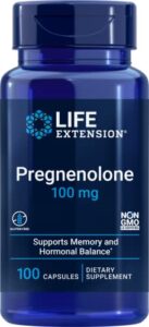 life extension pregnenolone 100mg hormone balance, anti-aging & longevity – memory & cognition support supplement – non-gmo, gluten-free -100 capsules