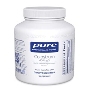 pure encapsulations colostrum | 40% igg highly concentrated immune support | 180 capsules