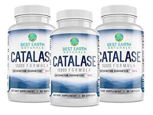 best earth naturals catalase 10,000 formula 90 day supply catalase enzyme antioxidant with biotin, saw palmetto and 10,000 units of catalase enzyme for men and women 180 count