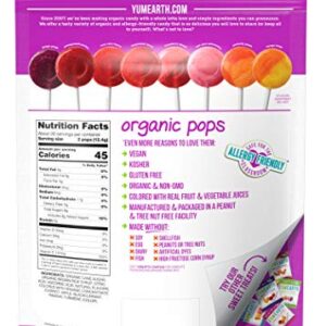 YumEarth Organic Fruit Flavored Vitamin C Pops Variety Pack, 40 Lollipops, Allergy Friendly, Gluten Free, Non-GMO, Vegan, No Artificial Flavors or Dyes