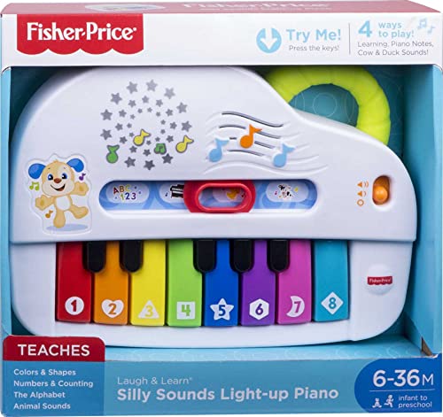 Fisher-Price Laugh & Learn Baby Toy Silly Sounds Light-Up Piano With Learning Content & Music For Ages 6+ Months