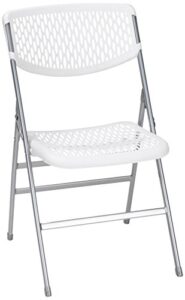 cosco ultra comfort commercial xl plastic folding chair, 300 lb. weight rating, triple braced, white, 4-pack