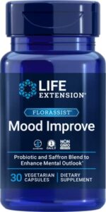 life extension florassist mood – probiotic & saffron blend – gluten-free, non-gmo, vegetarian – 30 capsules