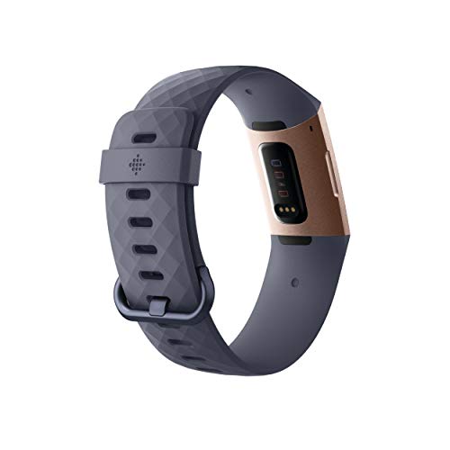 Fitbit Charge 3 Fitness Activity Tracker, Rose Gold/Blue Grey, One Size (S and L Bands Included)