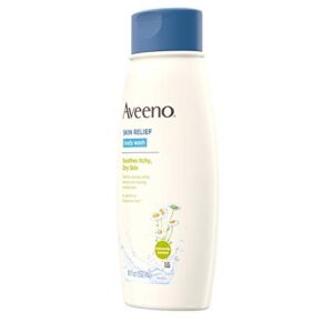 Aveeno Skin Relief Body Wash with Chamomile Scent & Soothing Oat, Gentle Soap-Free Body Cleanser for Dry, Itchy & Sensitive Skin, Dye-Free & Allergy-Tested, 18 fl. oz (Pack of 3)