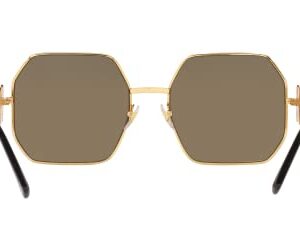 Versace Woman Sunglasses Gold Frame, Brown Mirror Gold Lenses, 58MM