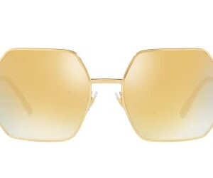 Versace Woman Sunglasses Gold Frame, Brown Mirror Gold Lenses, 58MM