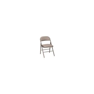 CoscoProducts COSCO Essentials Fabric Padded Seat & Back Folding Chair, Double Braced, 4-Pack, Antique Linen