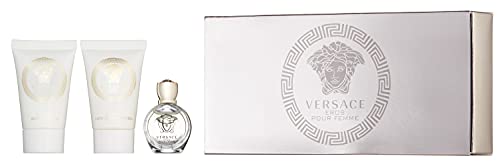 Versace Eros Pour Femme 3 Pieces Travel Kit - Eau De Parfum, Shower Gel & Body Lotion, PINK , 3 Count