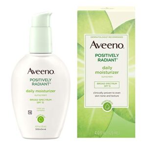 aveeno positively radiant daily face moisturizer with broad spectrum spf 15 sunscreen and soy extract, 4 fl. oz
