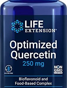 Life Extension Optimized Quercetin 250 mg - For Heart, Blood Pressure & Vascular Health - Non-GMO, Gluten Free - with vitamin C and Camu-Camu Extract - 60 Vegetarian Capsules