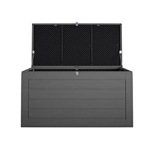 Cosco Outdoor Patio Deck Storage Box, Extra Large, 180 Gallons, Black and Charcoal