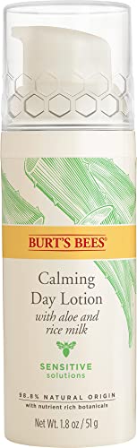 Burt's Bees Sensitive Solutions Calming Day Lotion with Aloe and Rice Milk, 98.8% Natural Origin, 1.8 Fluid Ounces