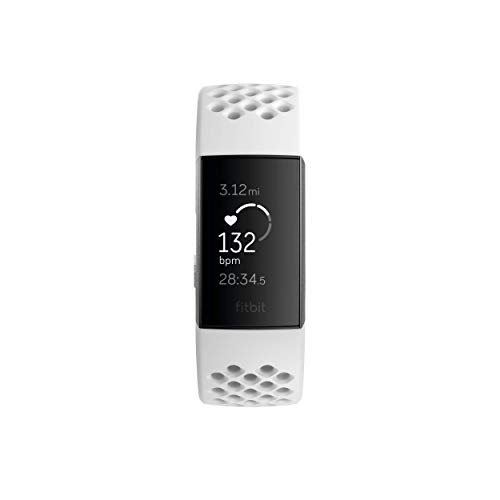 Fitbit Charge 3 SE Fitness Activity Tracker Graphite/White Silicone, One Size (S & L Bands Included) (Renewed)