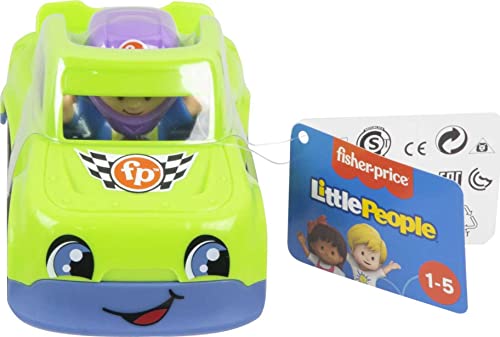 Fisher-Price Little People Race Car, Push-Along Vehicle and Figure Set for Toddlers and Preschool Kids Ages 1-5 Years