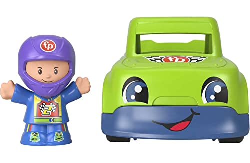 Fisher-Price Little People Race Car, Push-Along Vehicle and Figure Set for Toddlers and Preschool Kids Ages 1-5 Years