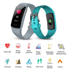 PUBU Fitness Tracker, Heart Rate Monitor Activity Tracker IP68 Waterproof with Sleep Monitor, Health Exercise Fitness Watch Step Counter Pedometer Walking Calories Burned for Women Men