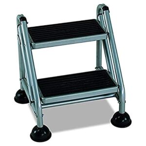 cosco 2-step rolling step ladder, grey