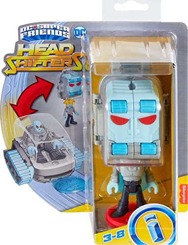 Imaginext DC Super Friends Preschool Toys Head Shifters Mr. Freeze & Snow Tank Figure and Vehicle Set for Pretend Play Ages 3+ Years