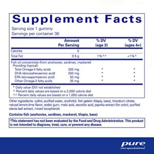 Pure Encapsulations PureNutrients EPA/DHA Gummy | Gummy Soft Chew to Support Healthy Cognitive Function and Daily Wellness | 36 Gummies | Natural Lemon-Lime Flavor