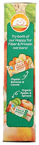 Happy Tot Organics Fiber & Protein Soft-Baked Oat Organic Toddler Snack Apple & Spinach, Organic Gluten Free Kosher Non-GMO, 4.4 Ounce Bars (pack of 5)