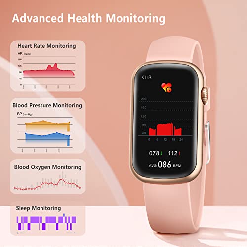 FITVII Slim Fitness Tracker with Blood Oxygen, Blood Pressure, 24/7 Heart Rate and Sleep Tracking, IP68 Waterproof Activity Trackers and Smart Watches with Step Tracker, Pedometer for Women Kids