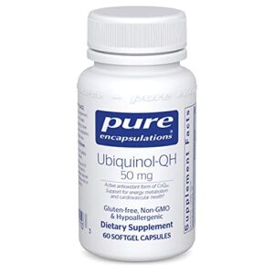 pure encapsulations ubiquinol-qh 50 mg | active form of coq10 to support immune health, cellular energy, and cardiovascular health* | 60 softgel capsules