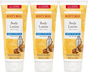 burt’s bees hand cream for dry skin, unscented, ultimate care with baboab oil, milk & honey 6 ounce (pack of 3) (packaging may vary)
