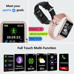 FITVII Fitness Tracker, Heart Rate Blood Pressure Monitor Activity Tracker, 1.57'' Touch Screen Calorie Step Counter IP68 Waterproof Watch with Weather Sleep Monitor Music Control for Women Men Kids