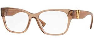 versace ve3283 women’s eyeglasses transparent brown 54mm