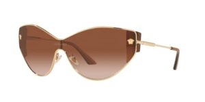 versace woman sunglasses gold frame, brown gradient lenses, 0mm