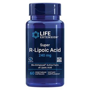 life extension super r-lipoic acid 240 mg – supports cellular energy – supplement for anti-aging and liver health – non-gmo, gluten-free – 60 vegetarian capsules