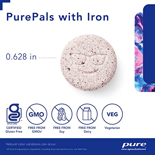 Pure Encapsulations PurePals with Iron | Support for Healthy Cognitive Function and Immune Health | 90 Chewable Tablets | Natural Cherry Flavor