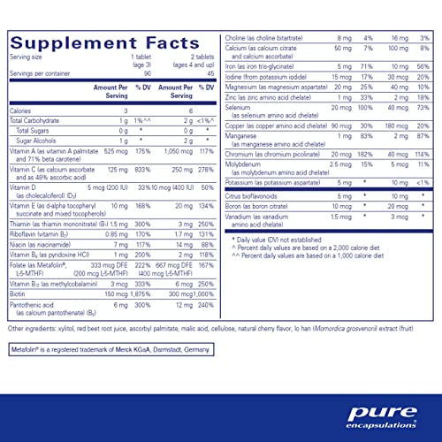 Pure Encapsulations PurePals with Iron | Support for Healthy Cognitive Function and Immune Health | 90 Chewable Tablets | Natural Cherry Flavor