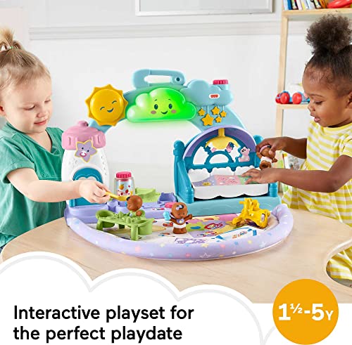 Fisher-Price Little People 1-2-3 Babies Playdate Musical playset with 3 Black Baby Figures for Toddlers and Preschool Kids