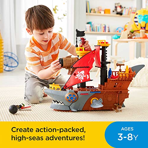 Imaginext Preschool Toy Shark Bite Pirate Ship Playset With Figure & Accessories For Pretend Play Ages 3+ Years