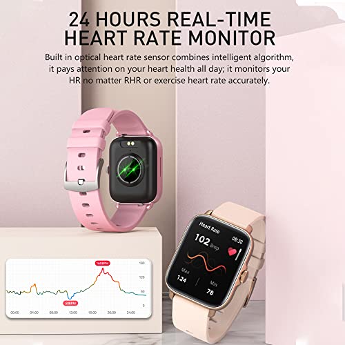 Smart Watch (Answer/Make Call), 1.7" Smartwatch Fitness Tracker for Android and iOS Phones with Heart Rate Sleep Tracking, 28 Sport Modes, Blood Oxygen, Ai Voice Control,Fitness Watch for Women Men