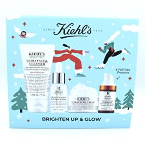 Kiehl's Brighten Up & Glow 4 Piece Set: Ultra Facial Cleaner, Dark Spot Solution, Ultra Facial Cream, Line Reducing Eye Serum