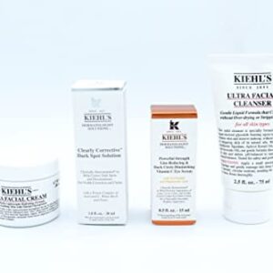 Kiehl's Brighten Up & Glow 4 Piece Set: Ultra Facial Cleaner, Dark Spot Solution, Ultra Facial Cream, Line Reducing Eye Serum