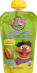 earth’s best fruit yogurt smoothie, pear mango, 4.2 oz