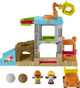 fisher-price little people toddler learning toy load up ‘n learn construction site playset with smart stages & dump truck for ages 18+ months