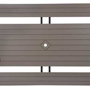 COSCO Outdoor Living 6 ft. Folding Picnic Table, Taupe Wood Grain with Brown Legs