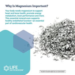 Life Extension Extend-release Magnesium – Prolonged Cardiovascular & Bone Health Support – Gluten-free – Non-GMO – Vegetarian – 60 Vegetarian Capsules