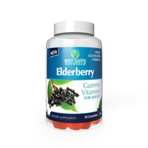 best earth naturals elderberry gummy vitamins with zinc and vitamin c for adults – gluten free, vegan, delicious gummies for immune support & antioxidants, 30 count