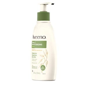 Aveeno Daily Moisturizing Body Lotion with Broad Spectrum SPF 15 Sunscreen, Soothing Oat & Rich Emollients to Nourish Dry Skin, Non-Greasy, 12 fl. oz