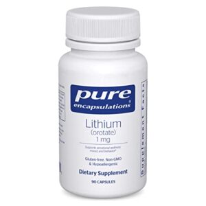 pure encapsulations lithium (orotate) 1 mg | support for calmness and behavior | 90 capsules