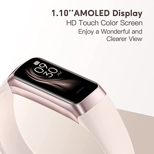 ASWEE Smart Watch, Fitness Tracker with 1.10'' AMOLED Touch Color Screen, Fitness Watch with Blood Oxygen and Sleep Monitor, 5 ATM Waterproof Pedometer Watch for iOS Android